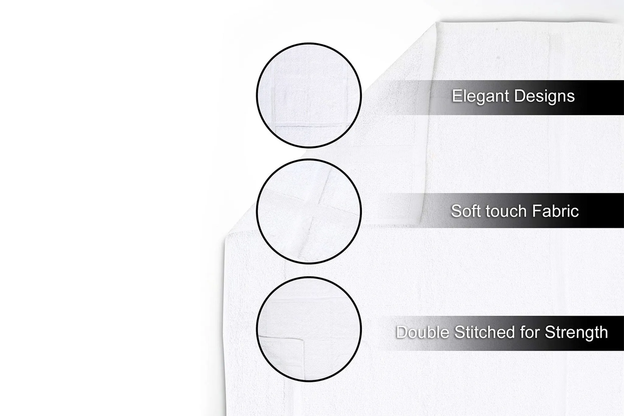120 New White Cotton Blend Economy 20X30 Inches Hotel Bath Mats