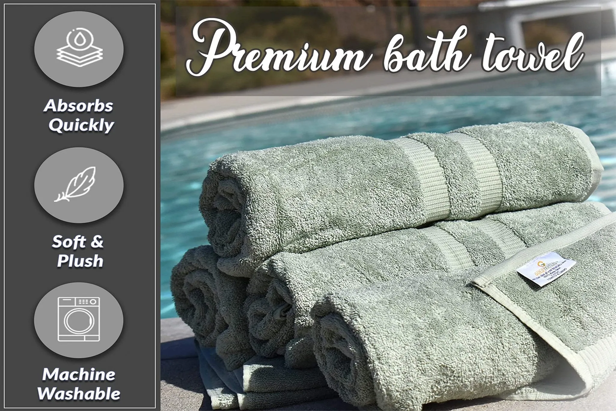 24 Pack Premium Ringspun Cotton Bath Sheets ( 30x60 Inch) Luxury Bath Towel