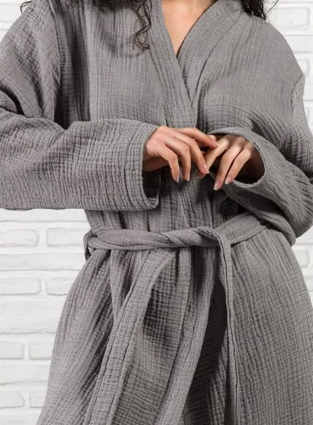 Airy Cocoon Muslin Gauze Turkish Spa Robe