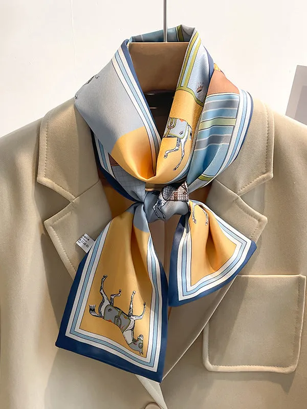 Animal Printed Striped Scarf