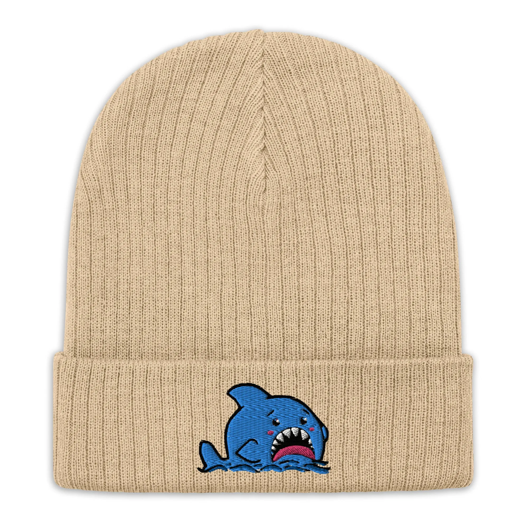Anxious Shark Classic Ribbed knit beanie