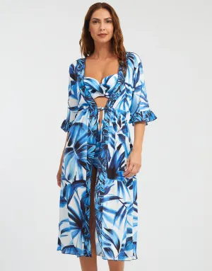 Azura Kimono - Blue and White