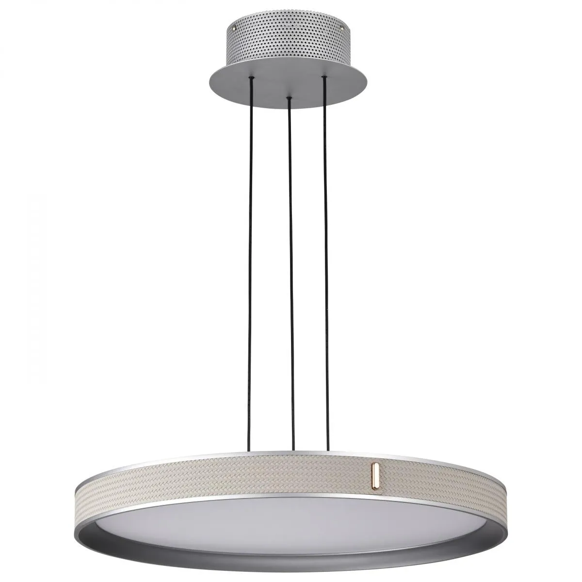Bandon 20" LED Pendant Light, Gray with Off-White Wrap, Acrylic Lens