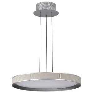 Bandon 20" LED Pendant Light, Gray with Off-White Wrap, Acrylic Lens