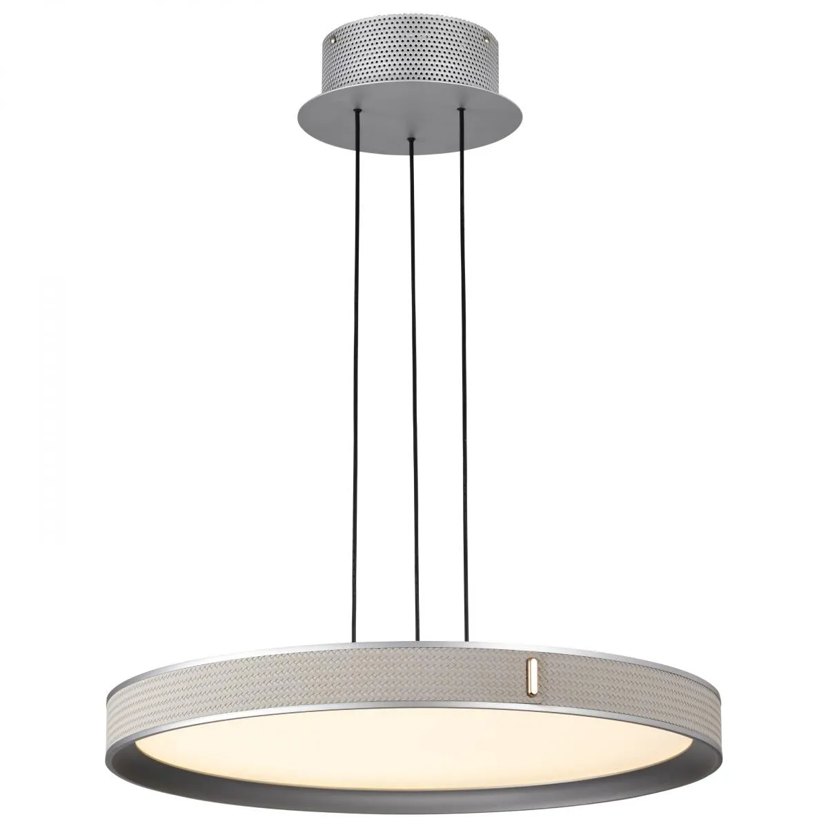 Bandon 20" LED Pendant Light, Gray with Off-White Wrap, Acrylic Lens