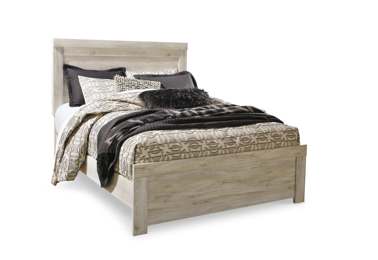Bellaby Queen Panel Bed with Mirrored Dresser, Chest and Nightstand