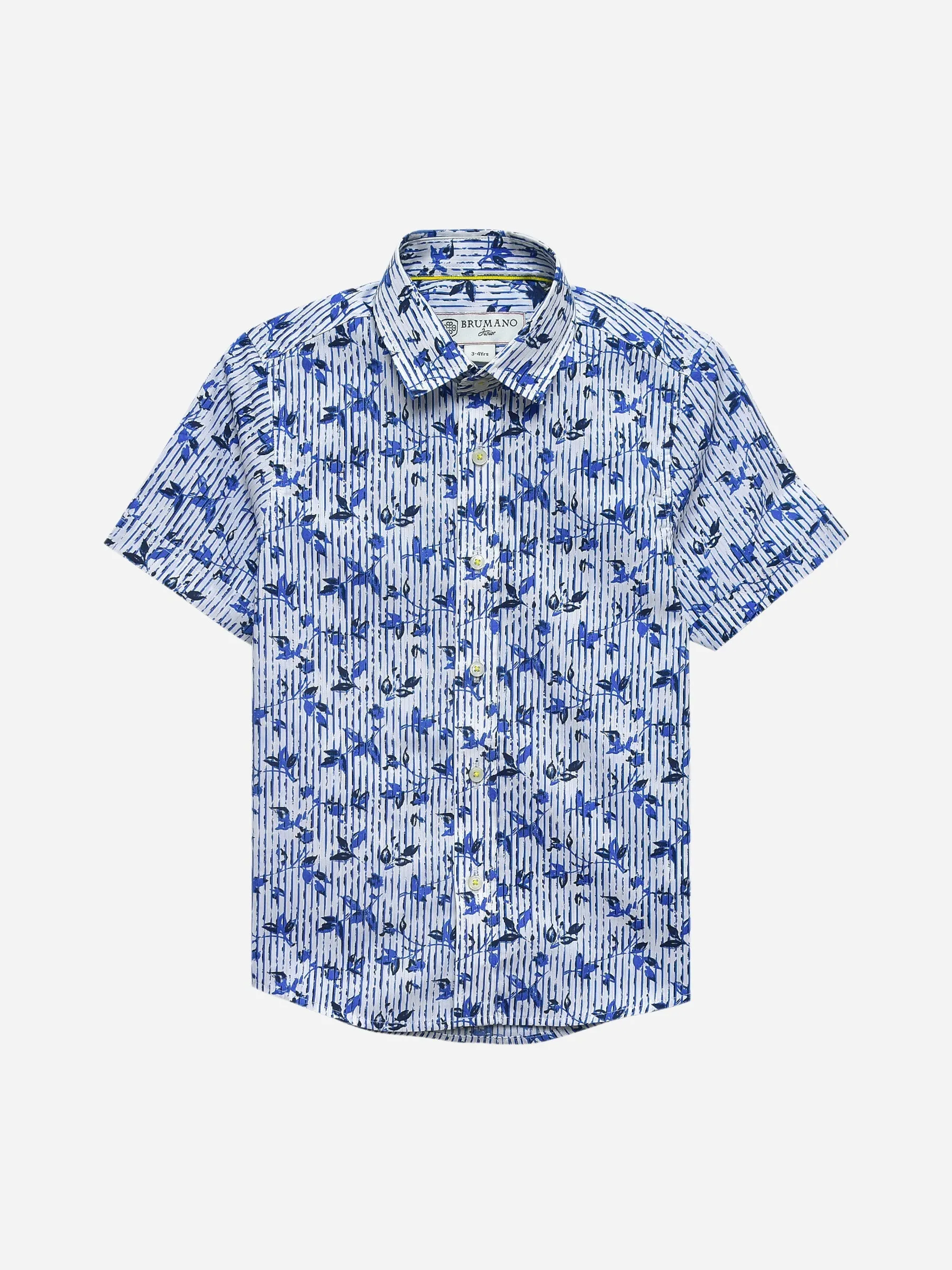 Blue & White Printed Half Sleeve Casual Shirt