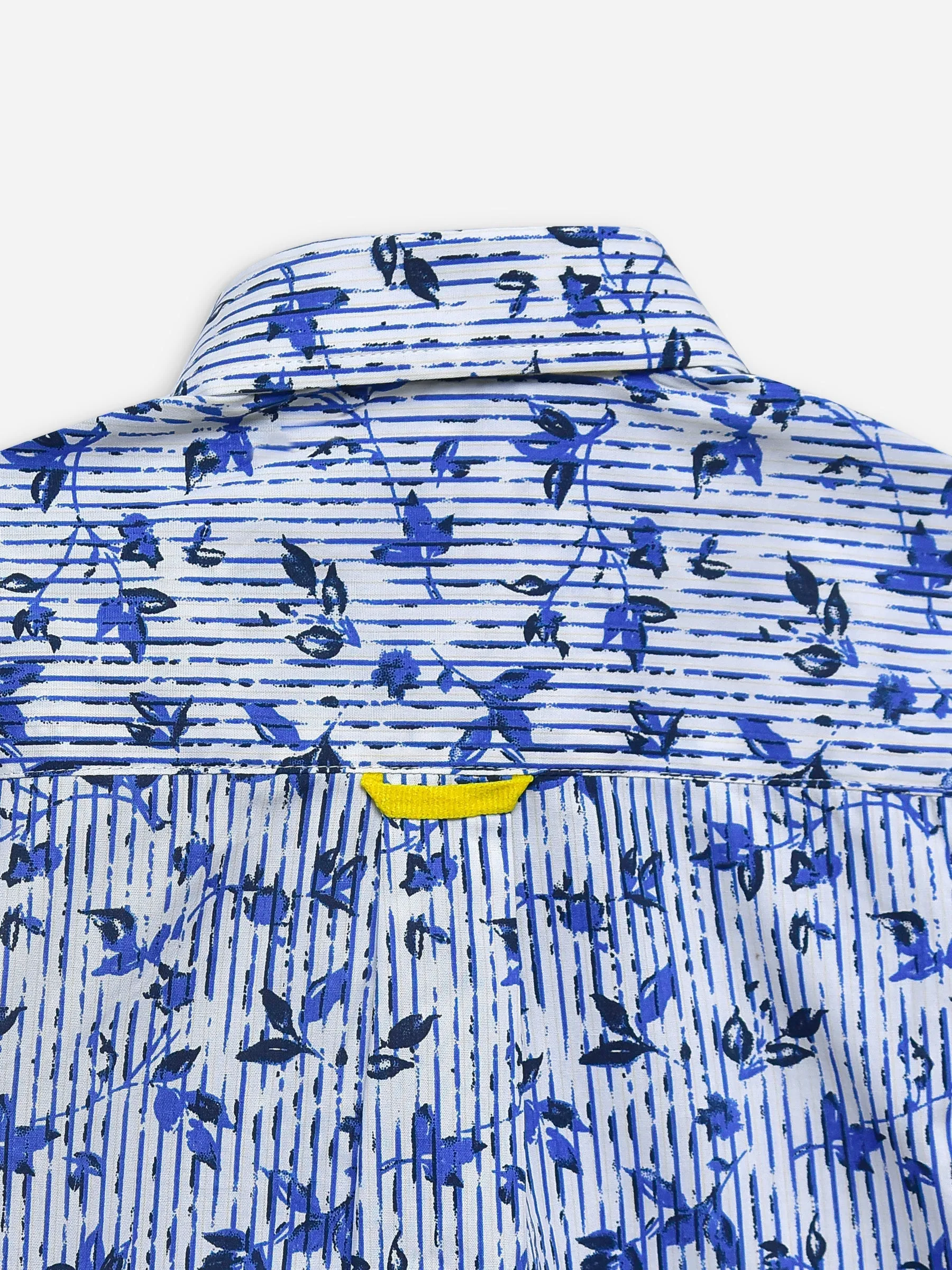 Blue & White Printed Half Sleeve Casual Shirt