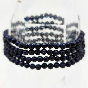 Blue Goldstone Beaded Bracelet | Health, Calm, Acceptance | 6mm