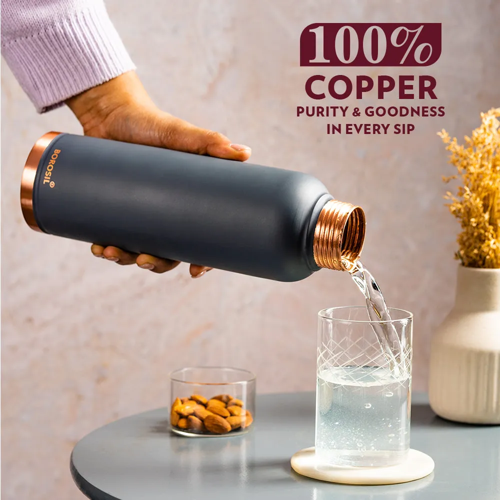 Borosil Eco Copper Bottle, Grey