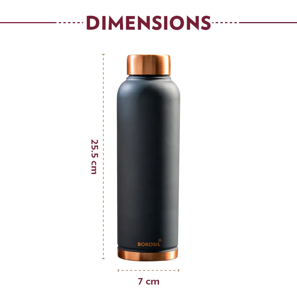 Borosil Eco Copper Bottle, Grey