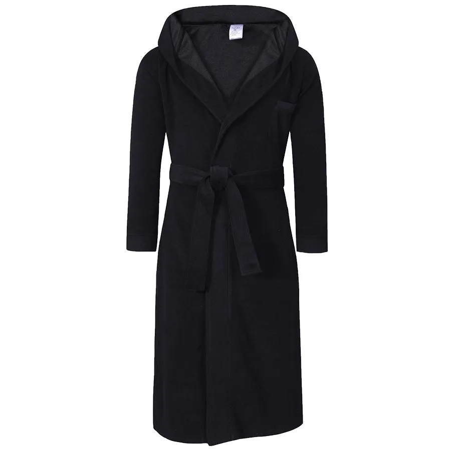 Boys Lightweight Black Terry Bathrobe