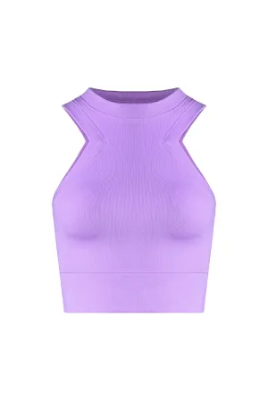 Carved Out Daily Ribbed Tank- Purple