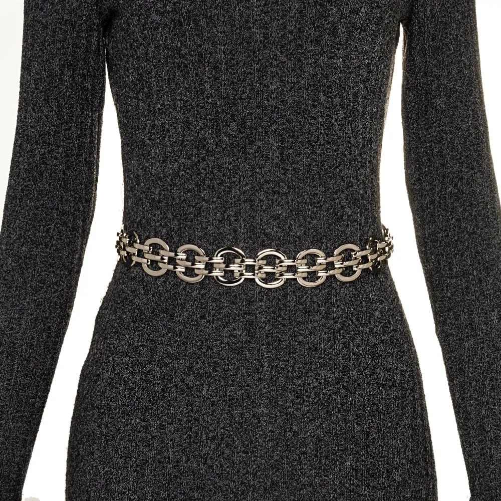 Chain Belt in Silver Metal