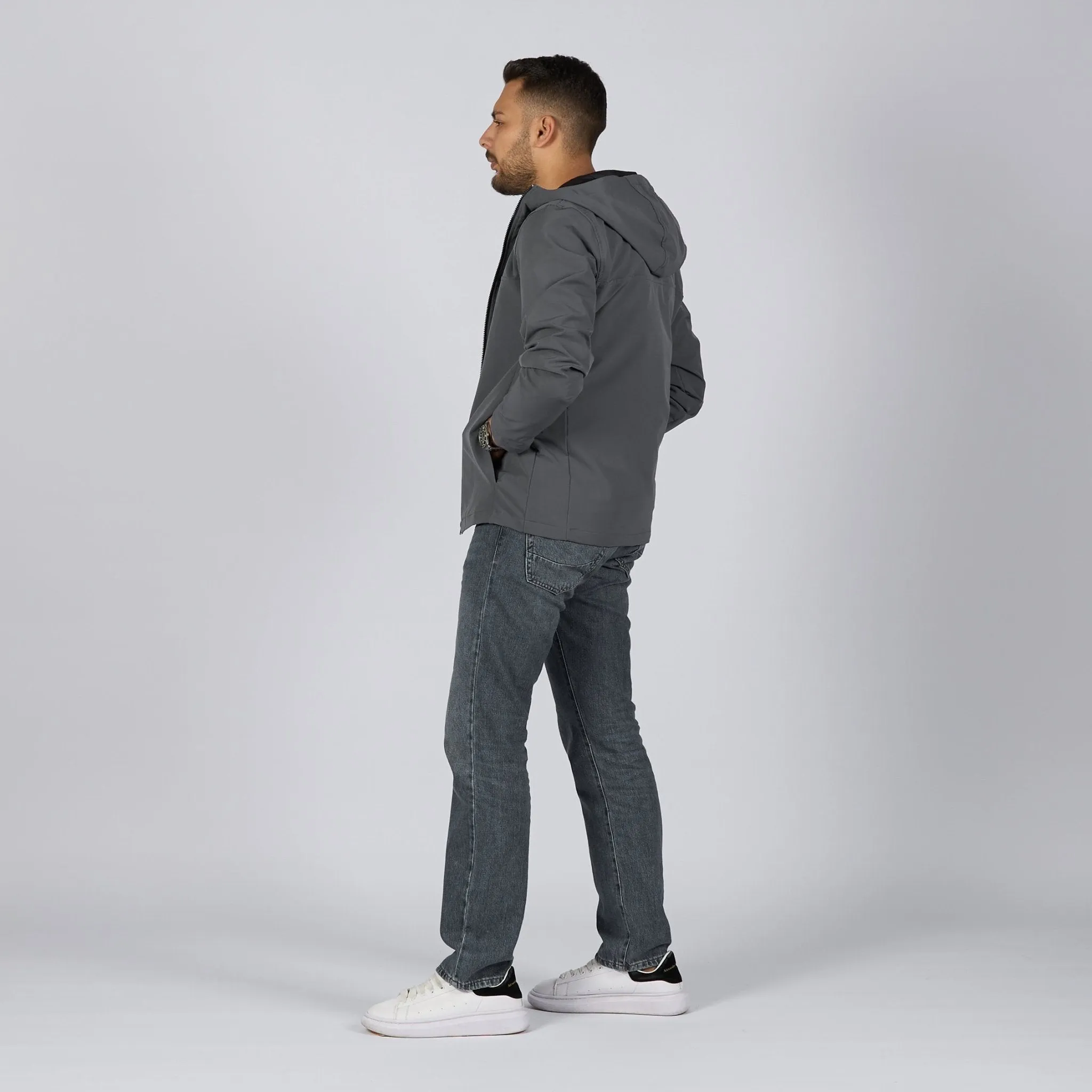 Charcoal | Adult Hooded Winterproof Jacket