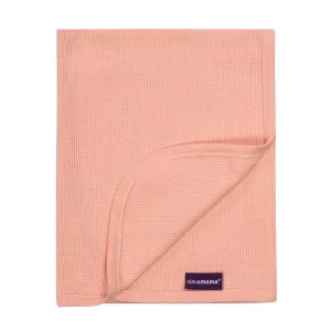 Clevamama Waffle Weave Cotton Blanket Crib/Moses Basket 70 x 90 cm (Coral)