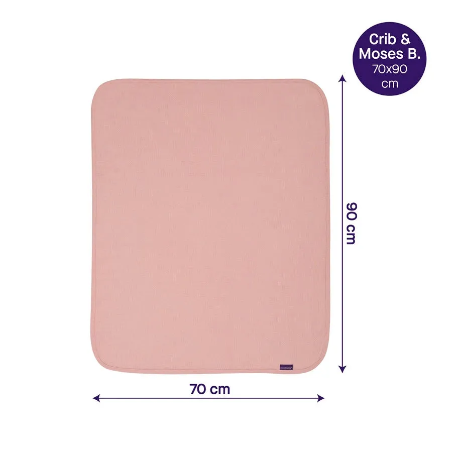 Clevamama Waffle Weave Cotton Blanket Crib/Moses Basket 70 x 90 cm (Coral)