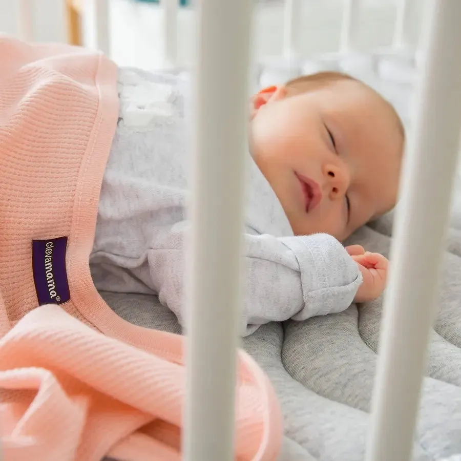 Clevamama Waffle Weave Cotton Blanket Crib/Moses Basket 70 x 90 cm (Coral)