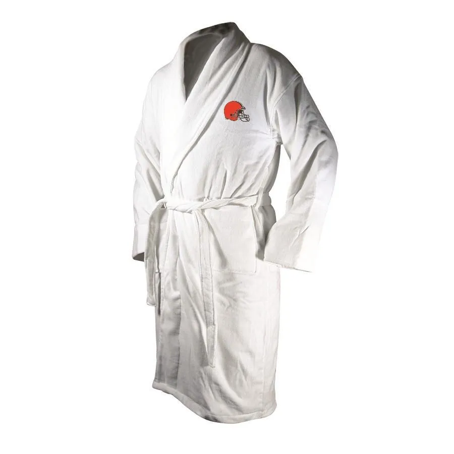 Cleveland Browns White Terrycloth Bathrobe