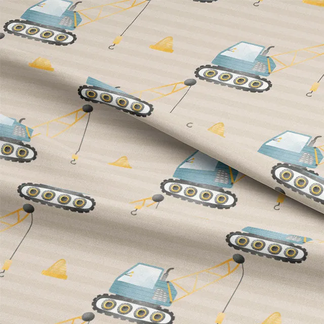 Crane Cotton Curtain Fabric - Beige