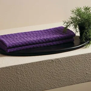 Crayon Solid Textured Waffle Hand Towel-Wild Orchid