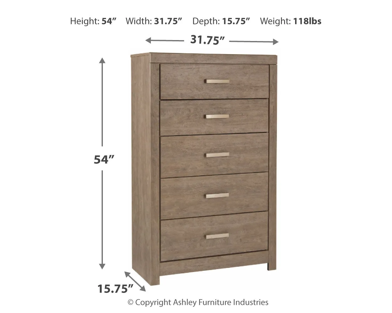Culverbach Full Panel Bed with Mirrored Dresser and Chest in Gray