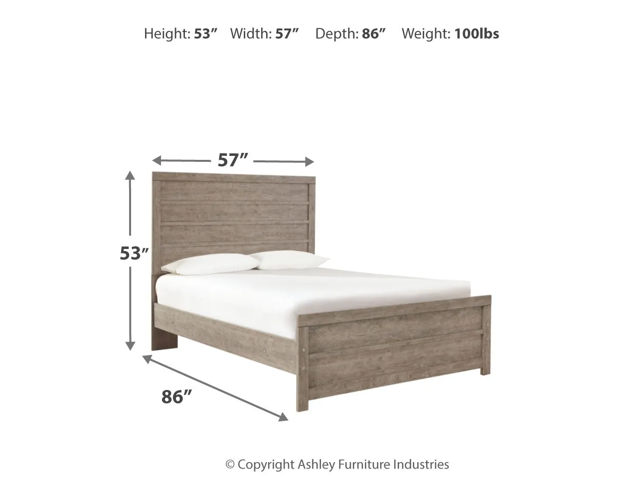 Culverbach Full Panel Bed with Mirrored Dresser and Chest in Gray