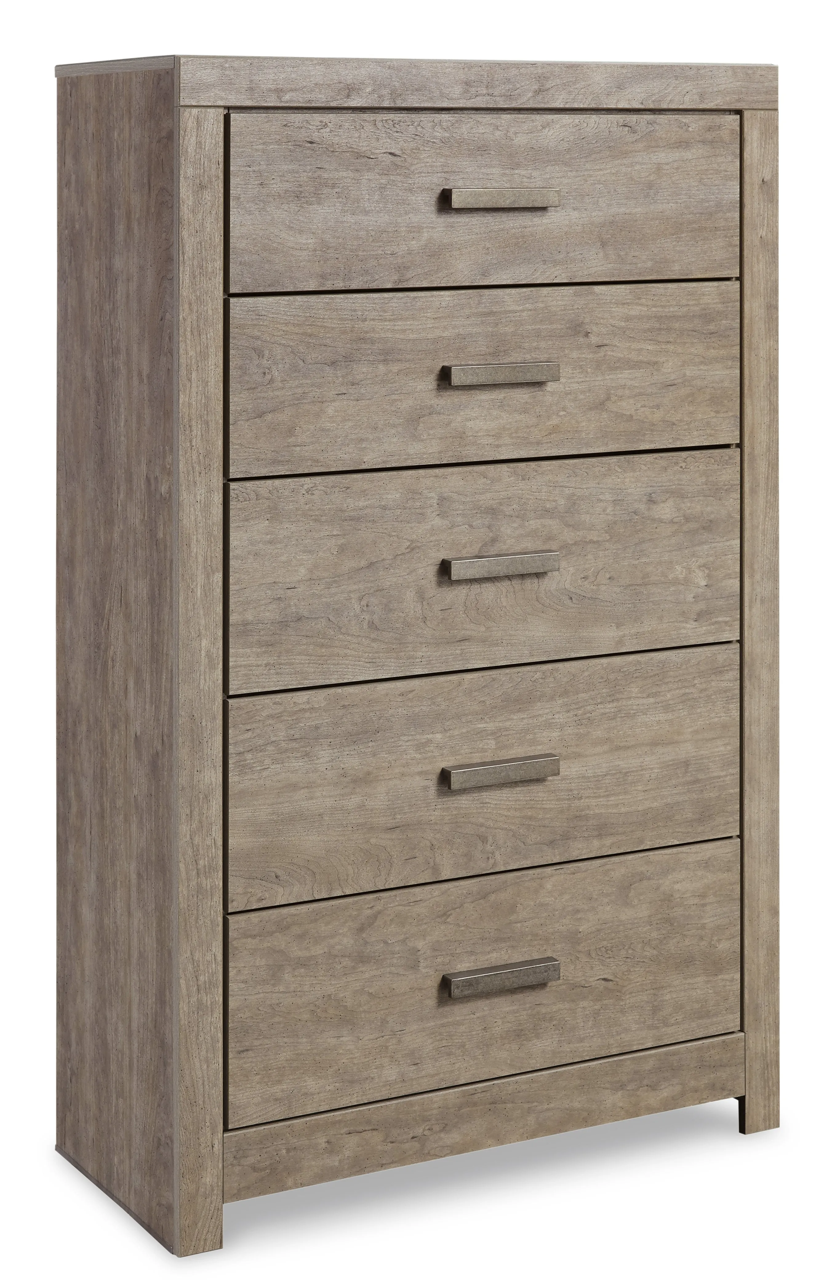 Culverbach Full Panel Bed with Mirrored Dresser and Chest in Gray