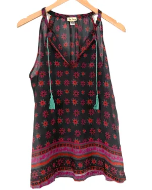 Dark Winter Floral Print Sleeveless Top