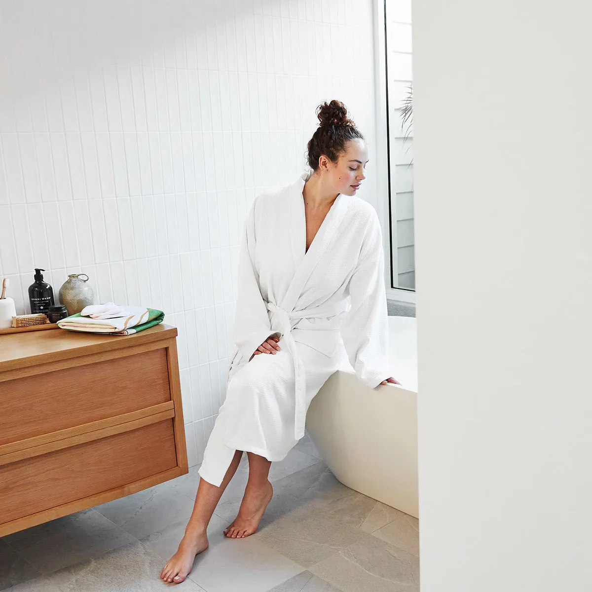 Dock & Bay Bath Robe - Crystal White - Outlet