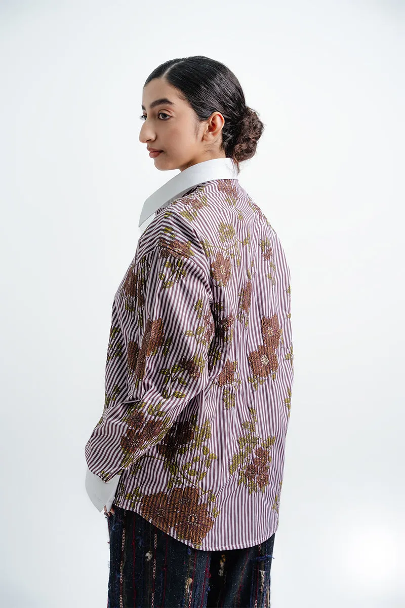 'DUNYA' Striped Button-up Shirt