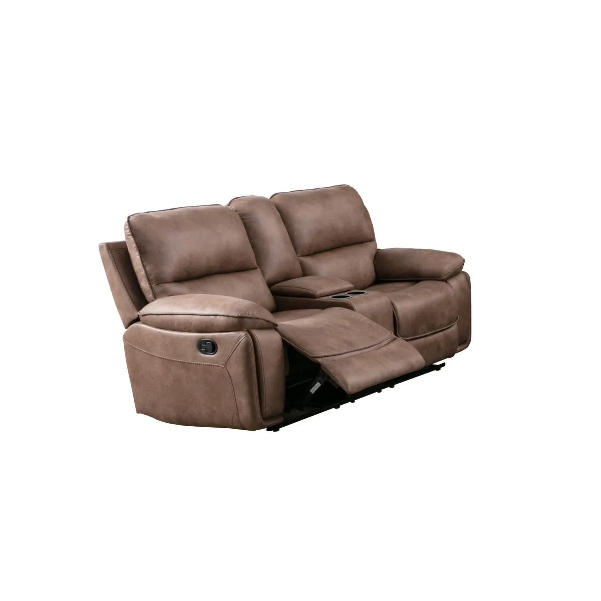 Easton Brown Reclining Loveseat with Center Console
