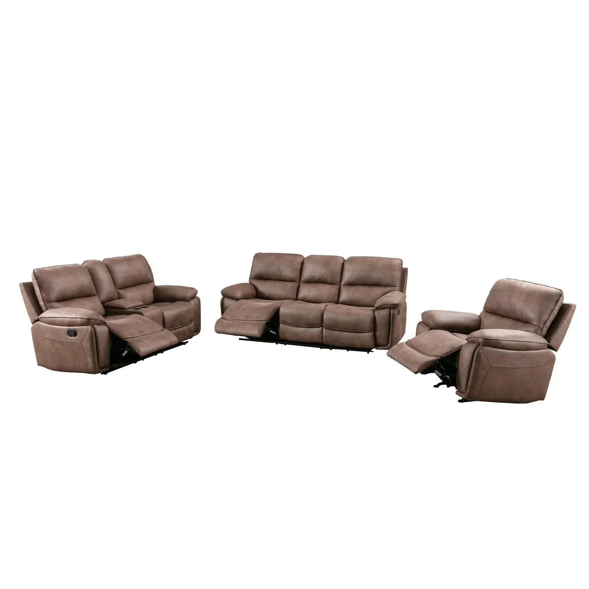 Easton Brown Reclining Loveseat with Center Console