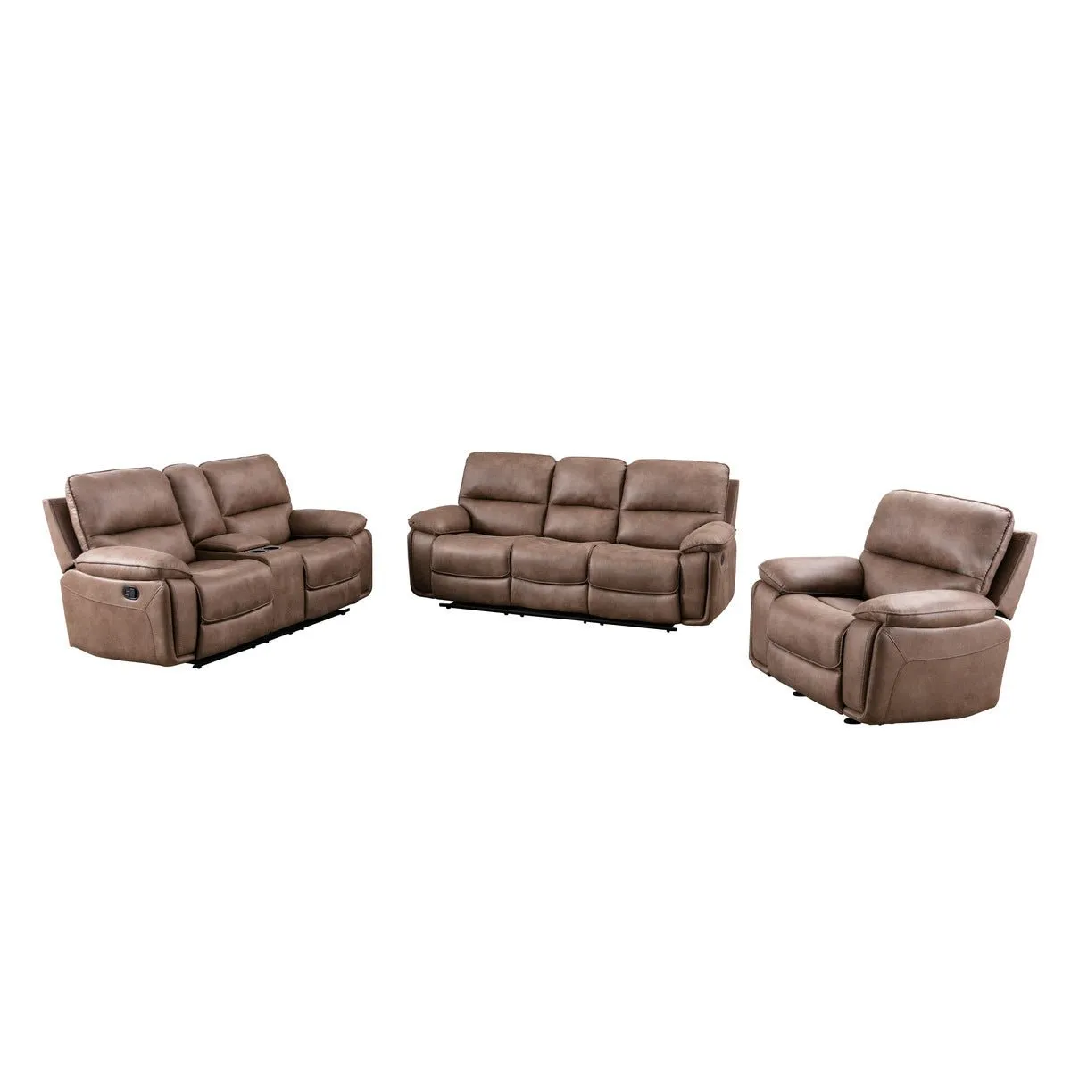 Easton Brown Reclining Loveseat with Center Console