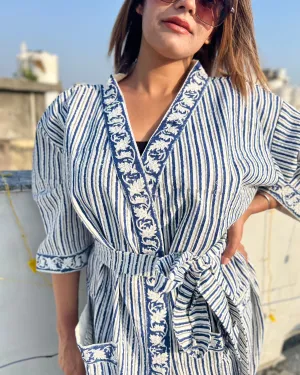 Eden Wrap Waffle Cotton Bath Robe