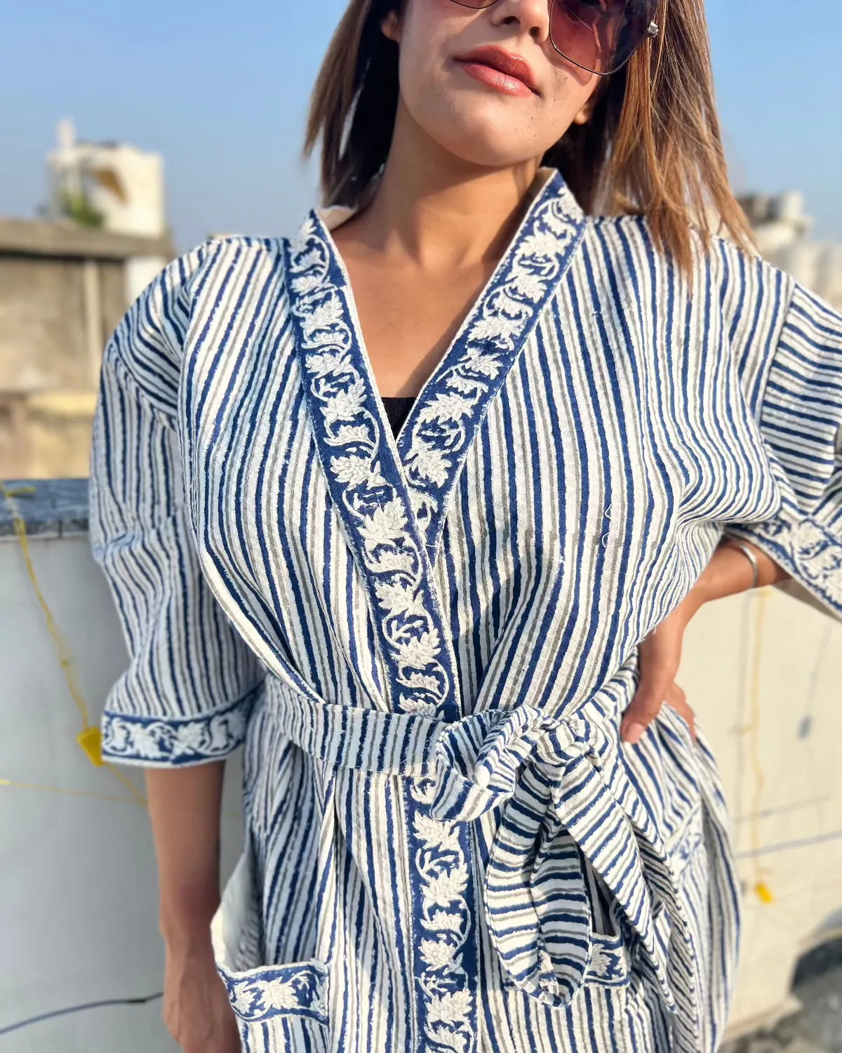 Eden Wrap Waffle Cotton Bath Robe