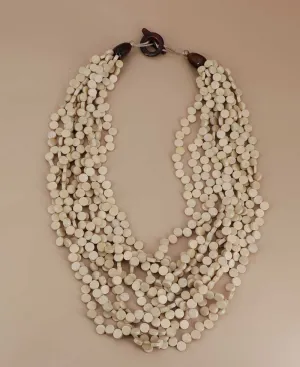 Elegant Beige Twisted Strand Necklace