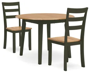 Gesthaven Dining Table and 2 Chairs in Natural/Green