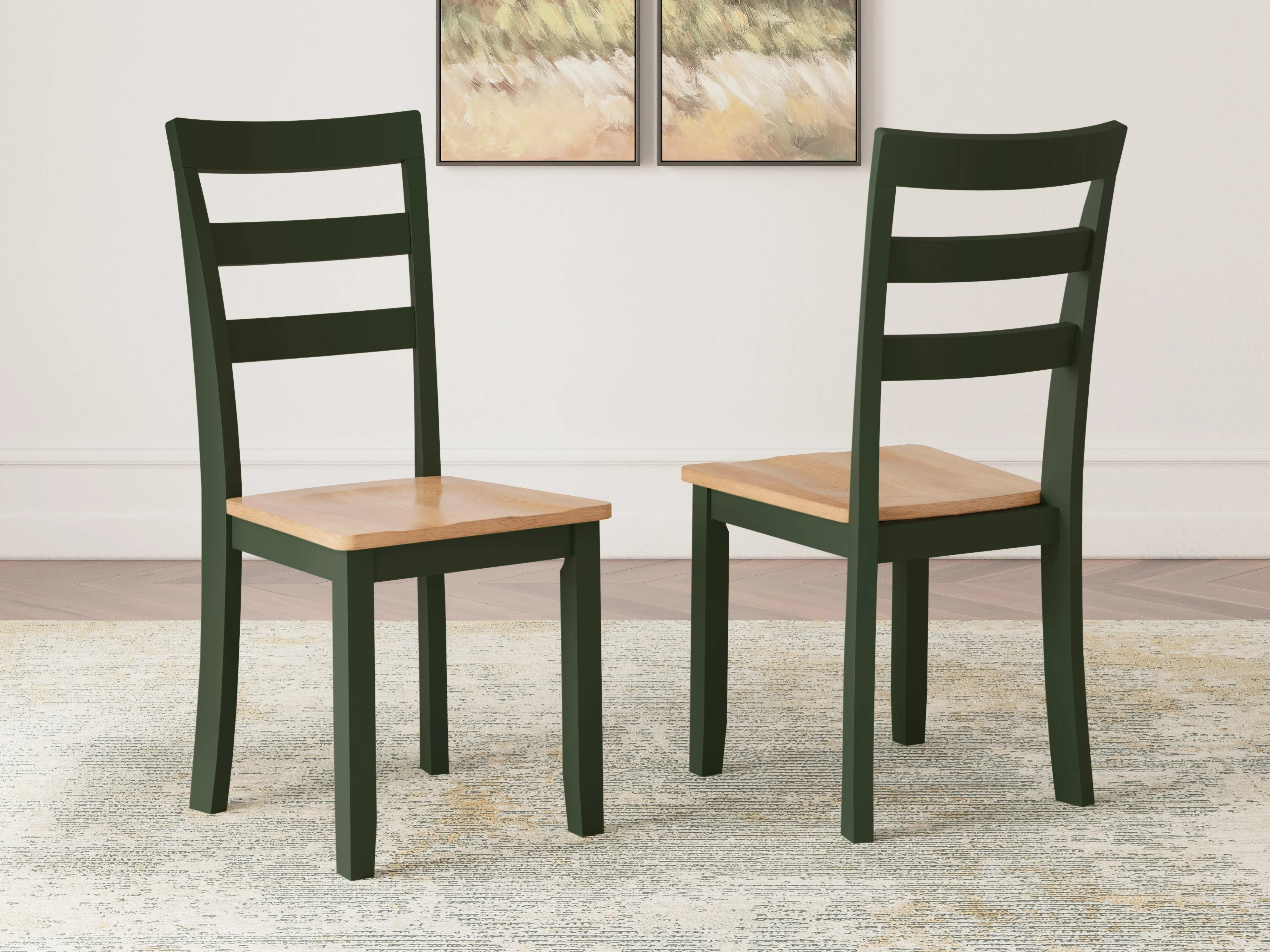 Gesthaven Dining Table and 2 Chairs in Natural/Green