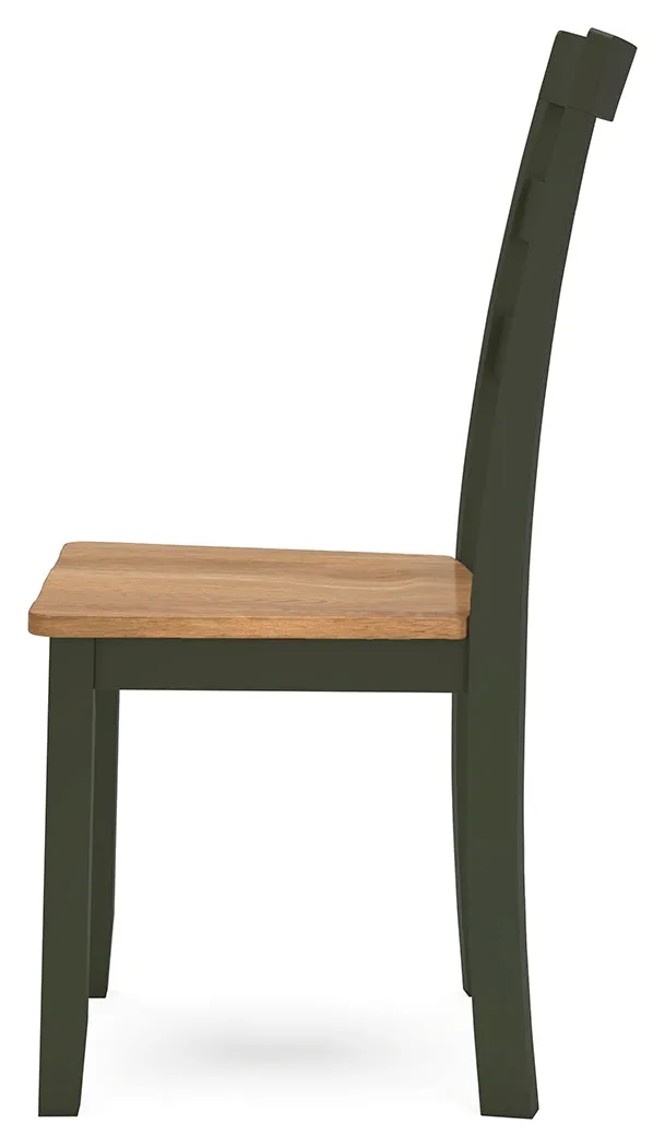 Gesthaven Dining Table and 2 Chairs in Natural/Green
