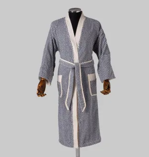 Herringbone Fume Ivory Bathrobe