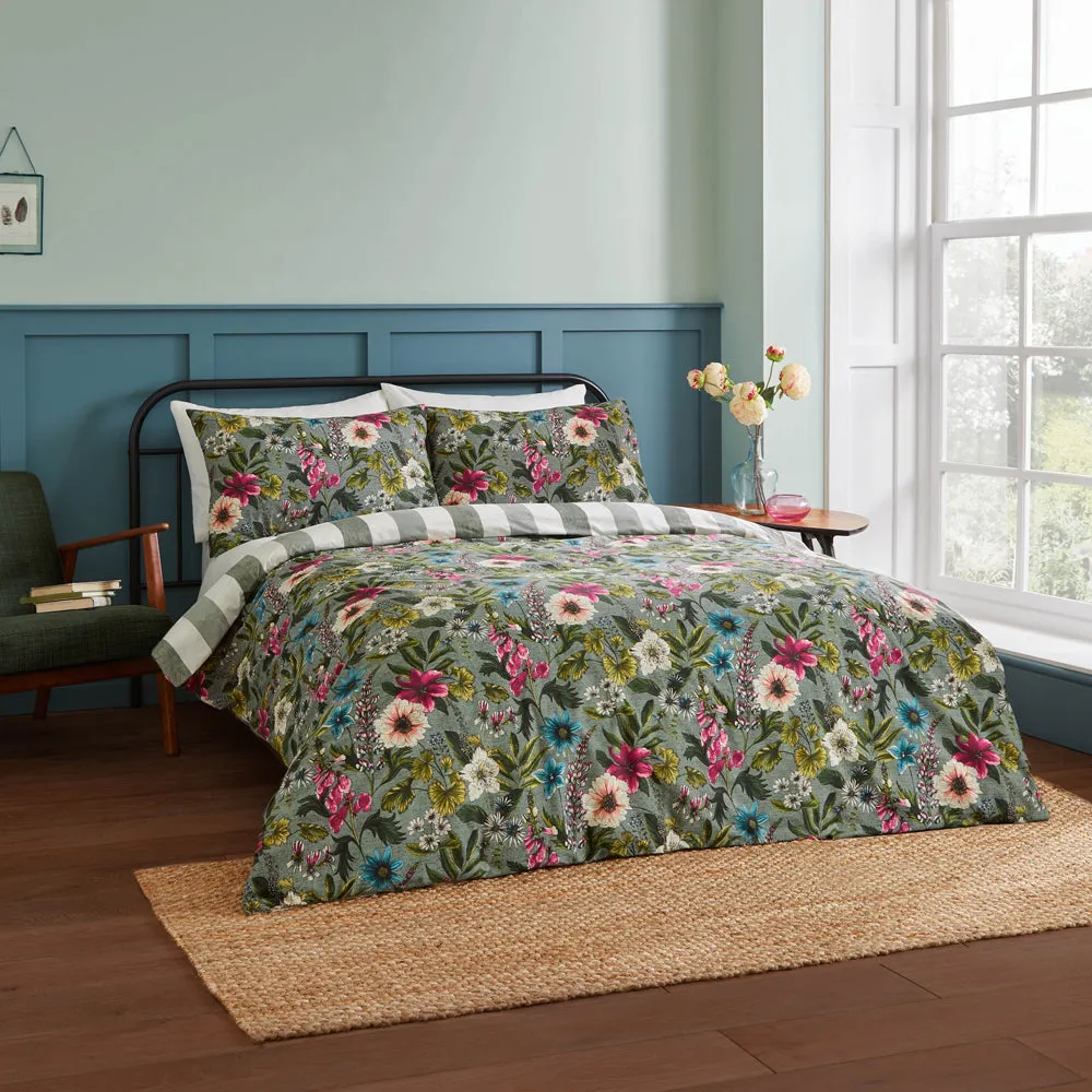 Hidcote Manor Botanical Duvet Cover Set Petrol