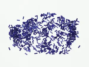 Ink Blue Transparent Pipe / Bugle Glass Seed Beads