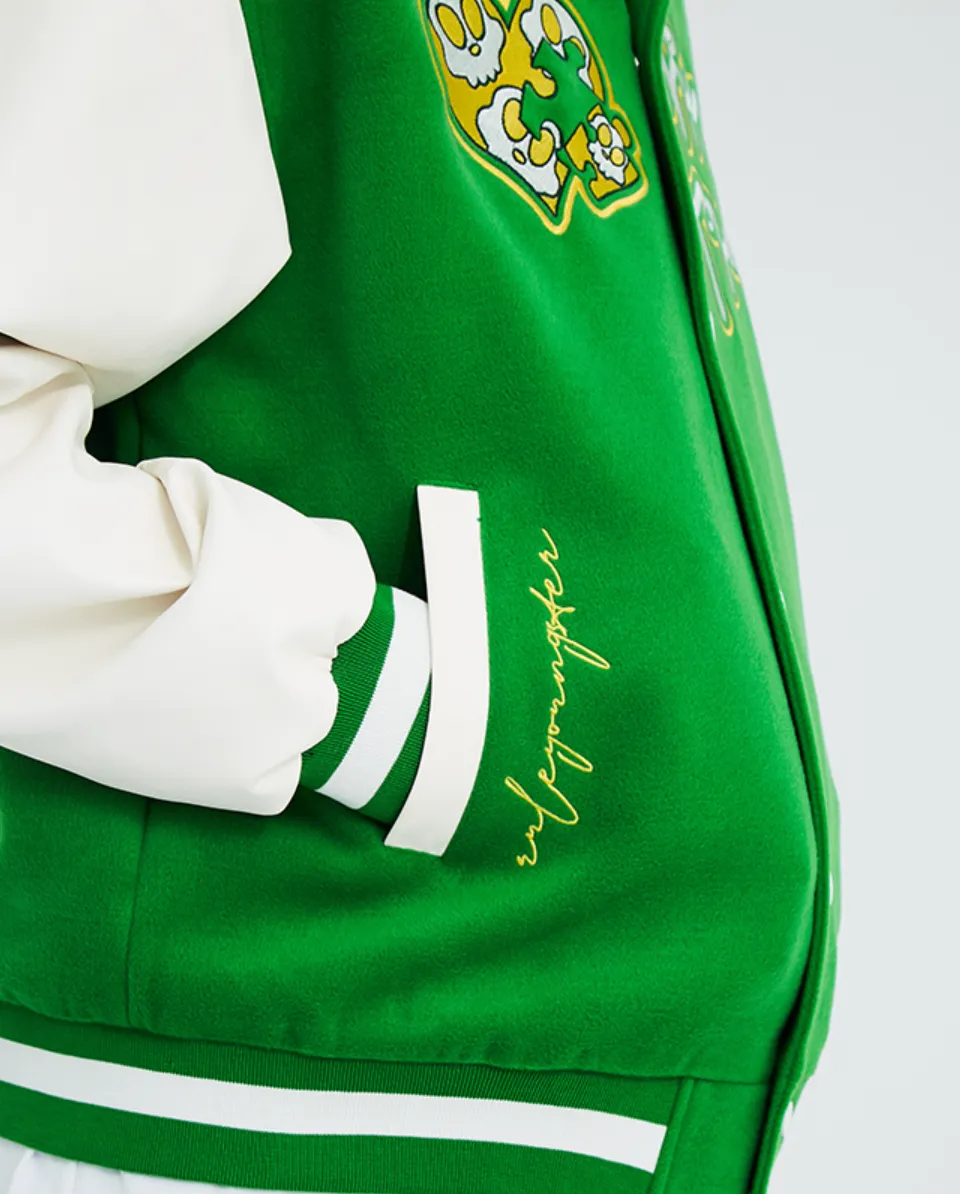 Intricate Puzzle Embroidered Baseball Jacket