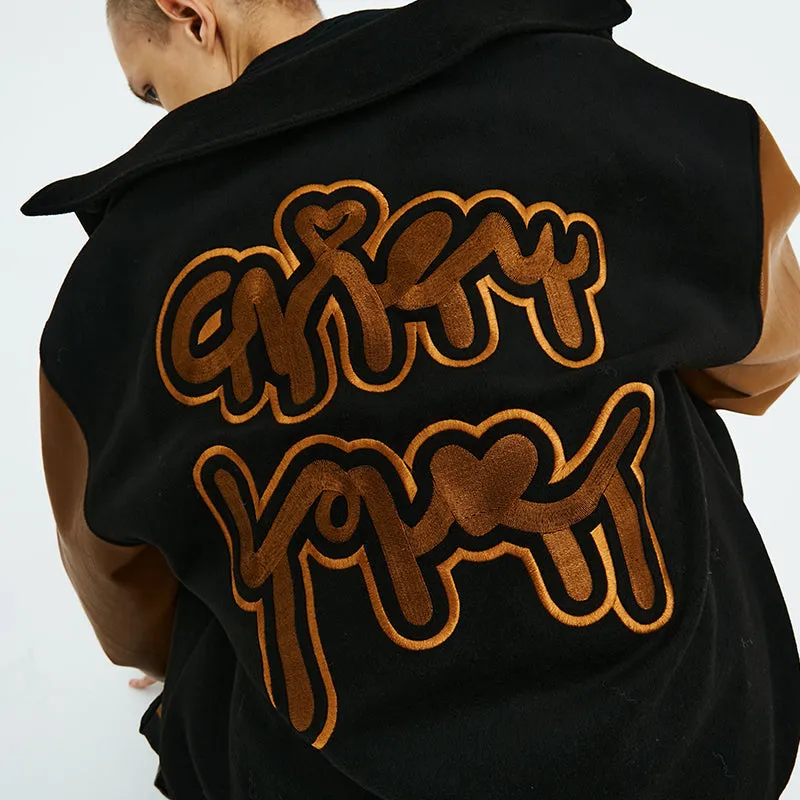 Intricate Puzzle Embroidered Baseball Jacket