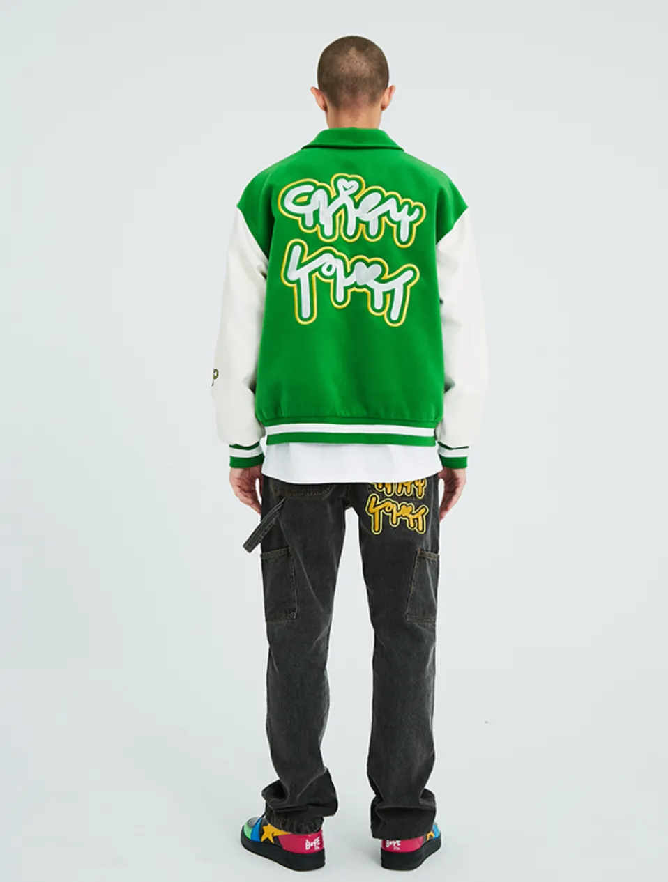 Intricate Puzzle Embroidered Baseball Jacket