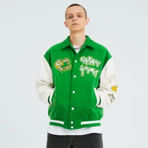 Intricate Puzzle Embroidered Baseball Jacket