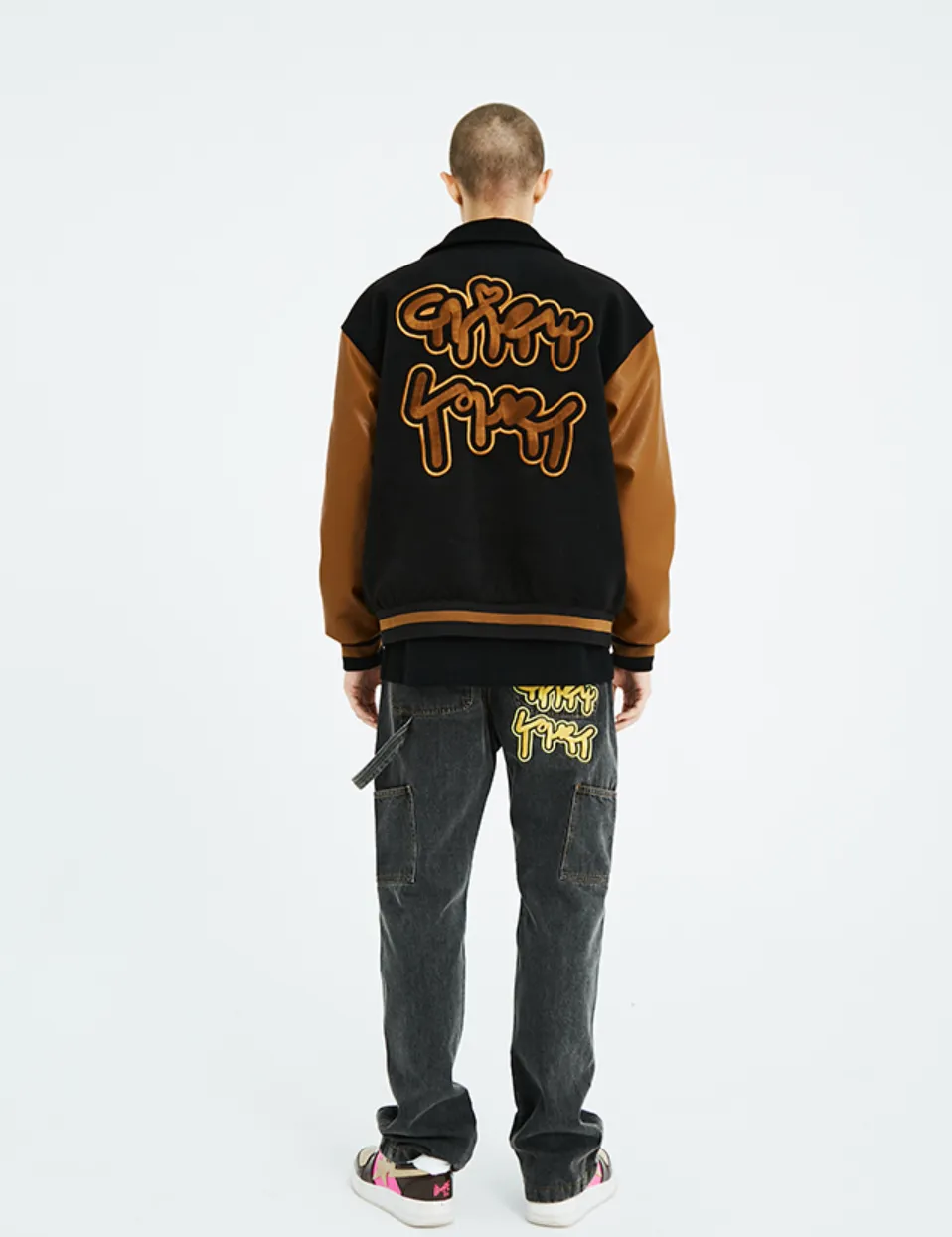 Intricate Puzzle Embroidered Baseball Jacket