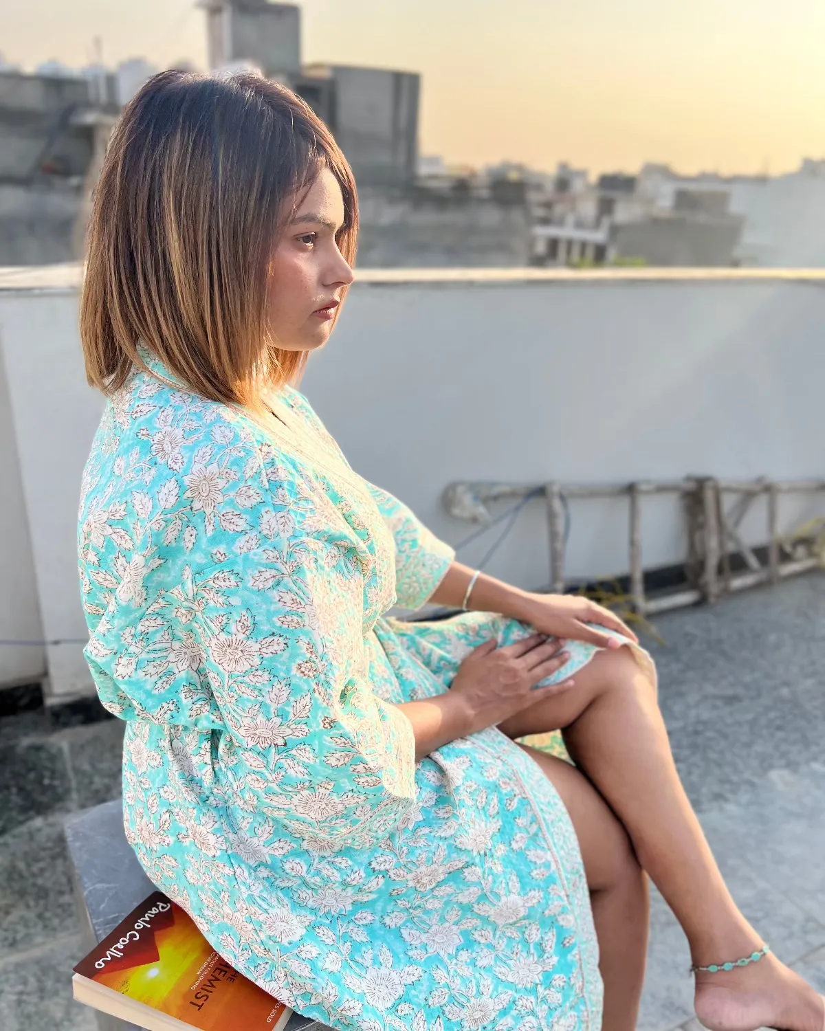 Iris Wrap Waffle Cotton Bath Robe