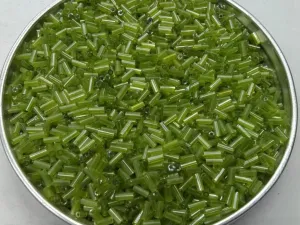 Light Green Transparent Pipe Glass Seed Beads- 4.5 mm (Wholesale)